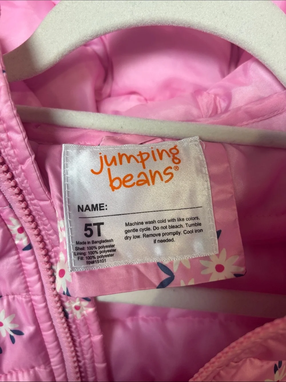 jumping beans Pink Floral Puffer Jacket